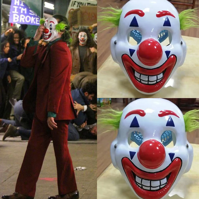 Clwon Joker Joaquin маска Феникса косплей реквизит ПВХ Бэтмен Хэллоуин маски Джокер