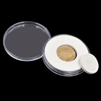 

20pcs Round Plastic Adjustable Coin Capsule Holders Money Organizer Protector