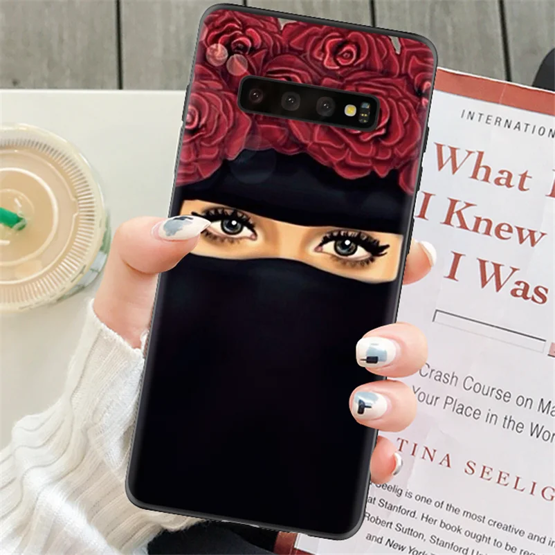 Черная крышка для samsung Galaxy S8 S9 S10 S7 край S10E A40 A50 A70 Note 8, 9, 10, J4 J6 плюс A6 A7 A8 ТПУ короны для девочек глаза чехол - Цвет: msldhua