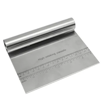 

Kitchen Tools Stainless Steel Pizza Cake Dough Scraper Cutter Baking Pastry Spatulas Fondant Cream Cutting With Measuring Guide