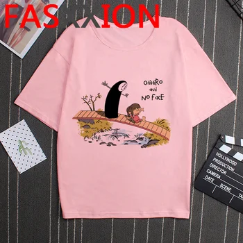 

kawaii cartoon Spirited Away T Shirt Women Miyazaki Hayao anime Studio Ghibli no face cute t-shirt 90s aesthetic tshirt female