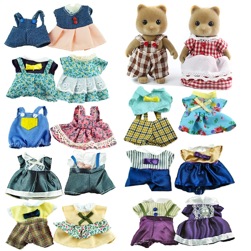 Simulation-Toy Dolls-Accessories Miniature Rabbit-Clothes Play Family-House Forest-Animal