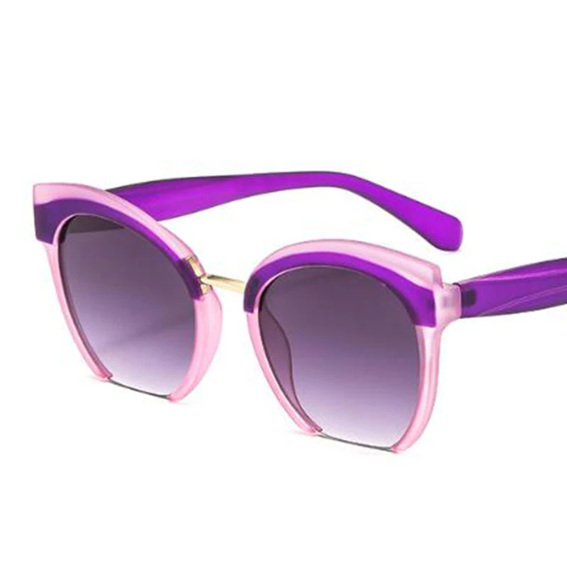unique sunglasses women luxury brand designer high quality Transparent half frame Sunglasses Gradient lens UV400 0488