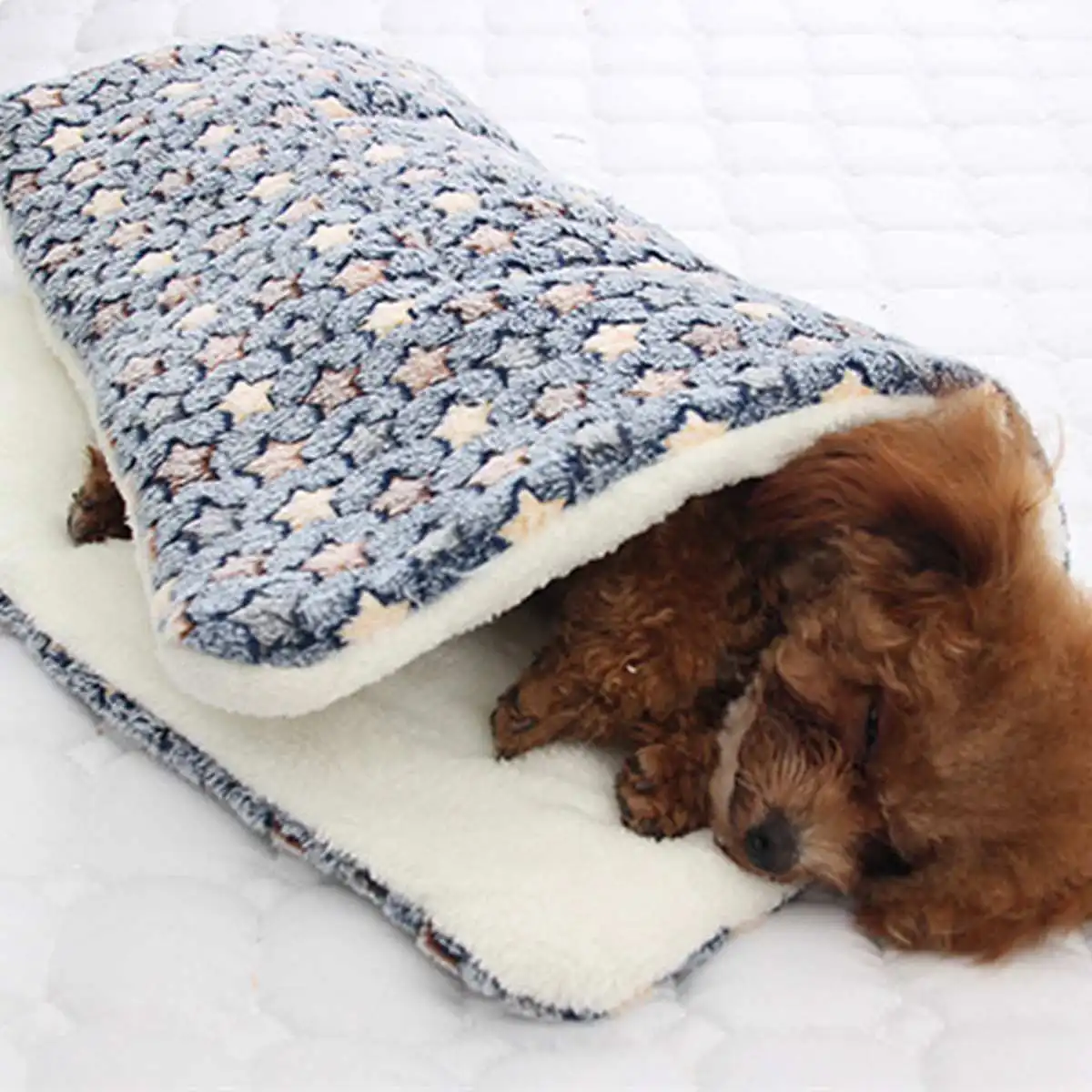 Теплая кровать для кошек и собак, принт со звездой, одеяло для щенков, мягкий фланелевый флисовый коврик для сна, чехлы для дома, товары для животных, собак 4 размера
