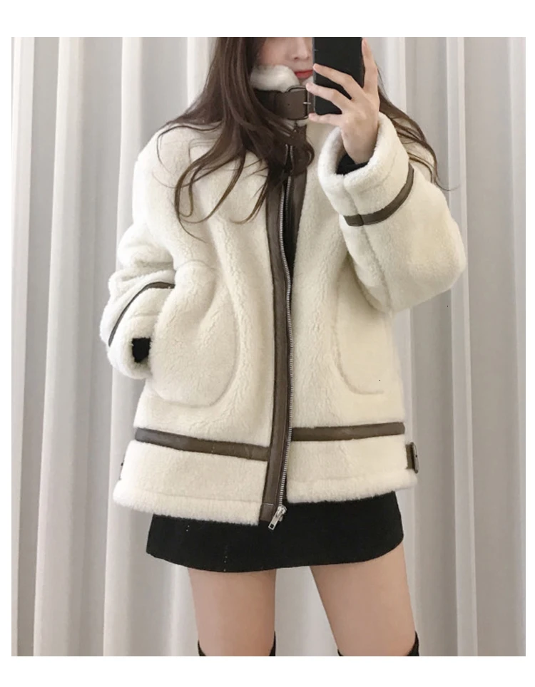 TVVOVVIN Новая модная осенне-зимняя куртка с имитацией овечьей шерсти, женская Свободная Повседневная теплая куртка со стоячим воротником, хлопковое пальто B816