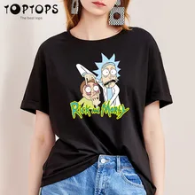 Для женщин Рик и Морти забавная хлопковая футболка унисекс скейтборд Рождество футболка женская одежда для девочек уличная рубашка
