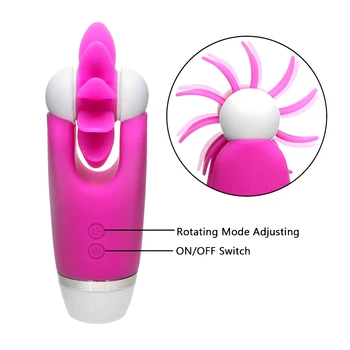 Tongue Licking Clitoris Stimulator 12 Speed Rotating Oral Sex Nipple G-spot Massage Vibrator Sex Toy For Women Masturbators 5