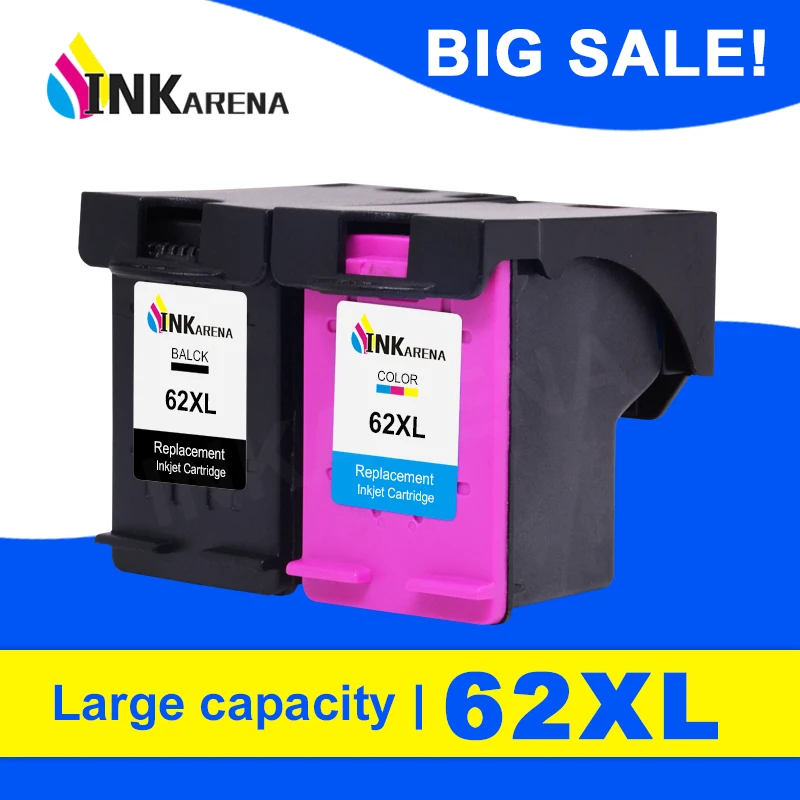 

INKARENA Compatible for 62XL Ink Cartridge for hp62 for hp 62 5640 5660 7640 5540 5544 5545 5546 5548 Officejet 5740 5741 5742