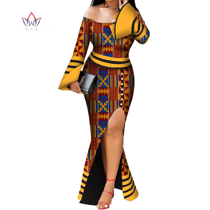 Платья с длинным рукавом для женщин, вечерние, свадебные, повседневные, дата, Дашики, африканские женские платья на заказ, африканские платья для женщин WY5595