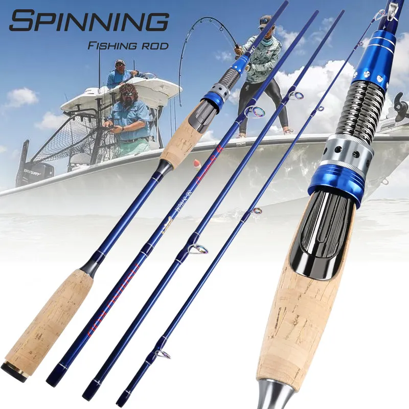Sougayilang 4 Section Lure Rod 2.1M 2.4M Ultralight Weight Fishing Rod Carbon Rod Spinning Travel Rod Carp Fishing Tackle