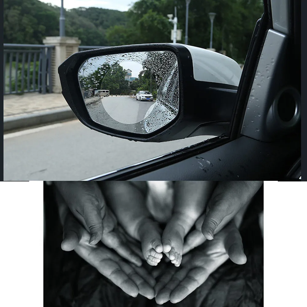 2 шт. Автомобильная анти-водная туманная пленка, непромокаемая защитная пленка на окно зеркала заднего вида, универсальная Водонепроницаемая Автомобильная наклейка# BL4