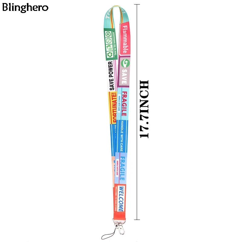 10 шт./лот Blinghero Предупреждение ремешок для телефона бретелей через шею с ключами держатель значка стильный повесить веревки ремень для друзей BH0307
