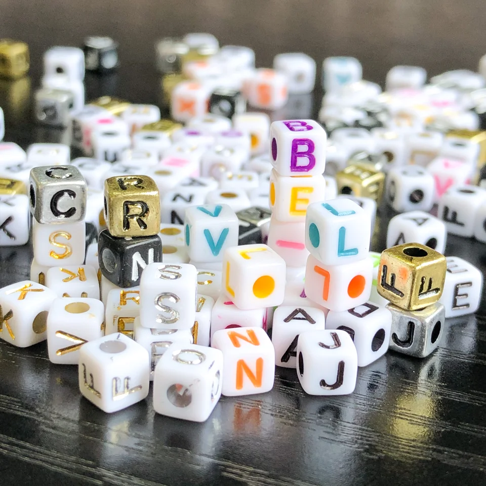 925 Sterling Silver Crystal Alphabet Alphabet Beads For Bracelets