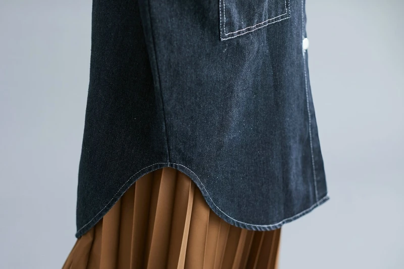 Oladivi плюс Размеры Для женщин Джинсовые Рубашки Модные женские, повседневные, свободные Тренч 2019 Демисезонный джинсы лучшие кардиганы