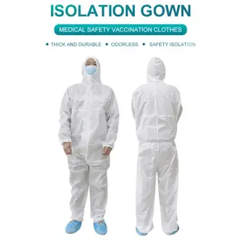 

Isolation Suit Disposable Anti-epidemic Antibacterial Plastic Closures Medical Protective Clothing Dust-proof Coveralls Antistat