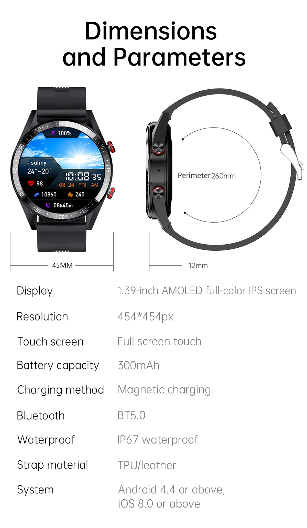 SACOSDING Smart Watch Men 454*454 AMOLED Screen Always Display The Time Bluetooth Call Local Music Smartwatch For Huawei Xiaomi