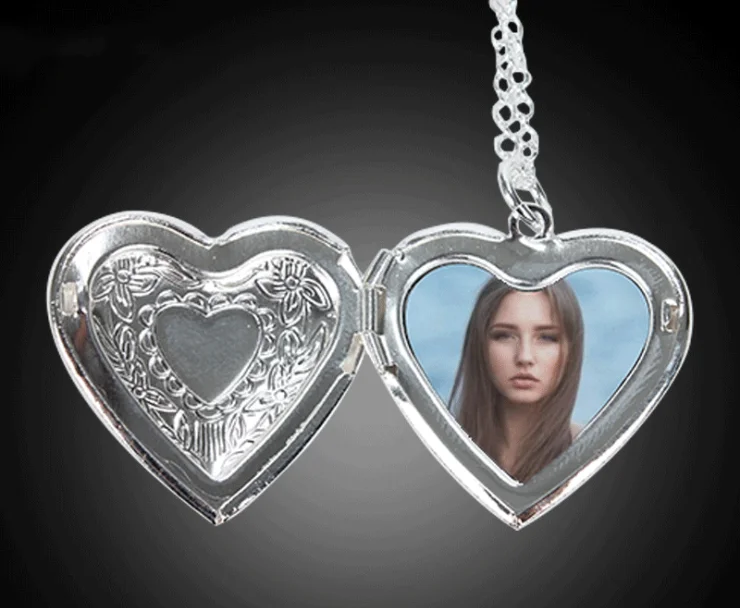 Free shipping sublimation blank Heart-shaped metal necklace for consumables Heat Transfer printing DIY gifts 6pcs