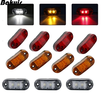 

2/10pcs 12V24V Amber White Red 2 LED Side Marker Lamp Tail Brake Light for Car Truck Trailer Lorry Bus Van Pickup Signal Light