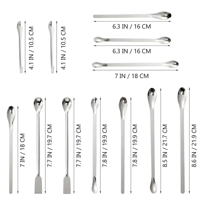 Stainless Steel Medicine Measuring Milligram Measuring Thickened Stainless Spoons 12PCS stainless steel spoon