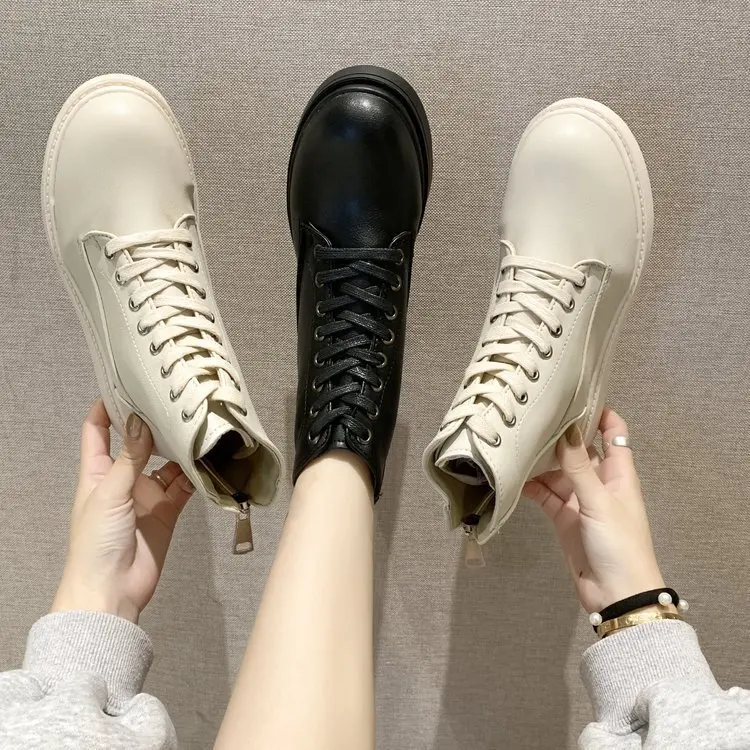 

Short Boots Women's 2019 Spring And Autumn New Style Korean-style Versatile INS Online Celebrity CHIC White Martin Boots Ulzzang