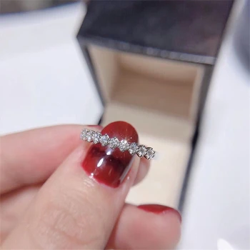 

2020 New Roseg Gold Jewelry 14k Invisible Setting Natural White Diamond Ring for Women Geometric Anillos De Gemstone Bizuteria