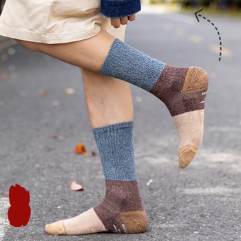 

Japan Socks Men lower leg Retro Towel Long Cotton socks Thickening High cylinder Spring Autumn Winter Ins tide Socks Men 2 Pairs