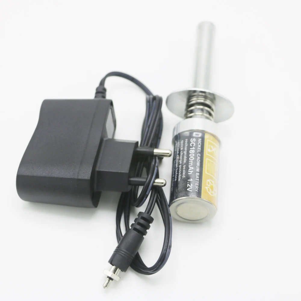 1set HSP RC Nitro 1.2V 1800MAH RECHARGEABLE GLOW PLUG starter Igniter+AC Charger for Gas Engine Power 1/10 1/8 Car |
