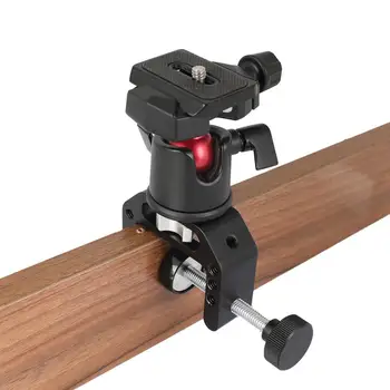 

CAMVATE 360° Rotated Tripod Head Adapter With Quick Release Base Plate 1/4" Mounting Stud Universal C Clamp For DSLR Camera