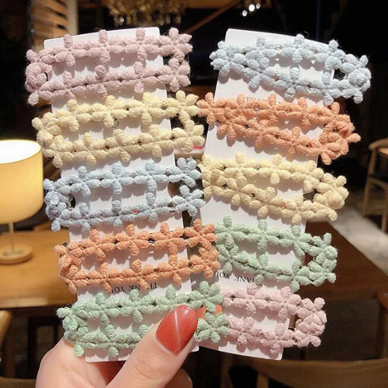 

2Pcs/Set Fashion 2020 Spring And Summer New Hair Clip Korean Candy Color Lace Girl Heart BB Clip Hair Accessories