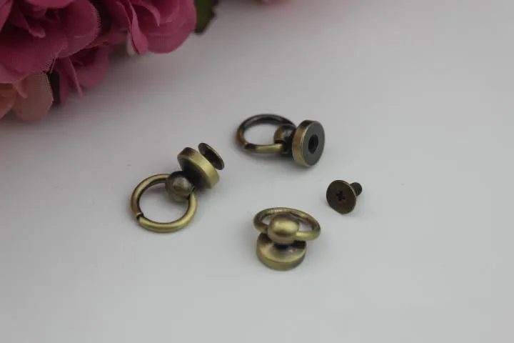 Diy сумка Кошелек Рамка аксессуары металлические кольца пять цветов замок Кнопка Пряжка Орнамент Крюк Сумка ремень металлическое кольцо кошелек ручка - Цвет: antique brass