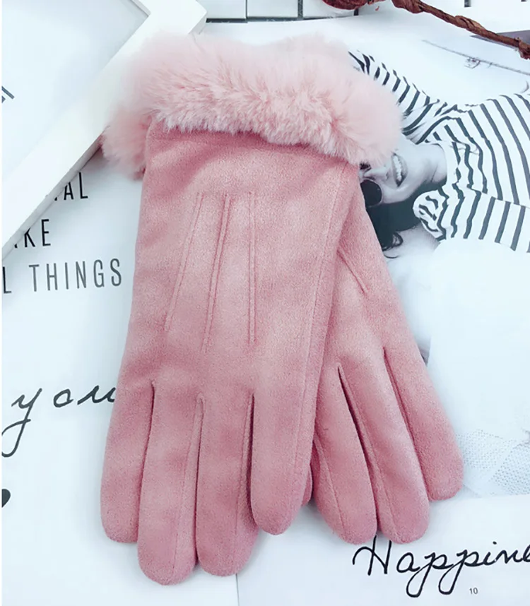 Dilidala осенне-зимние женские перчатки плюс бархатные толстые теплые студенческие перчатки с сенсорным экраном для езды на открытом воздухе Зимние перчатки для женщин