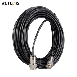 Retevis Cable Coaxial de cobre puro de baja pérdida, comedero de 15 metros para Walkie Talkie RT97, repetidor, conector SL16, añadir señal, 50 3