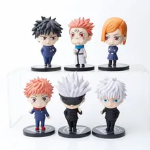 6pcs/lot Anime Jujutsu Kaisen Figure Q Version PVC Action Figure Megumi Nobara Satoru Figure