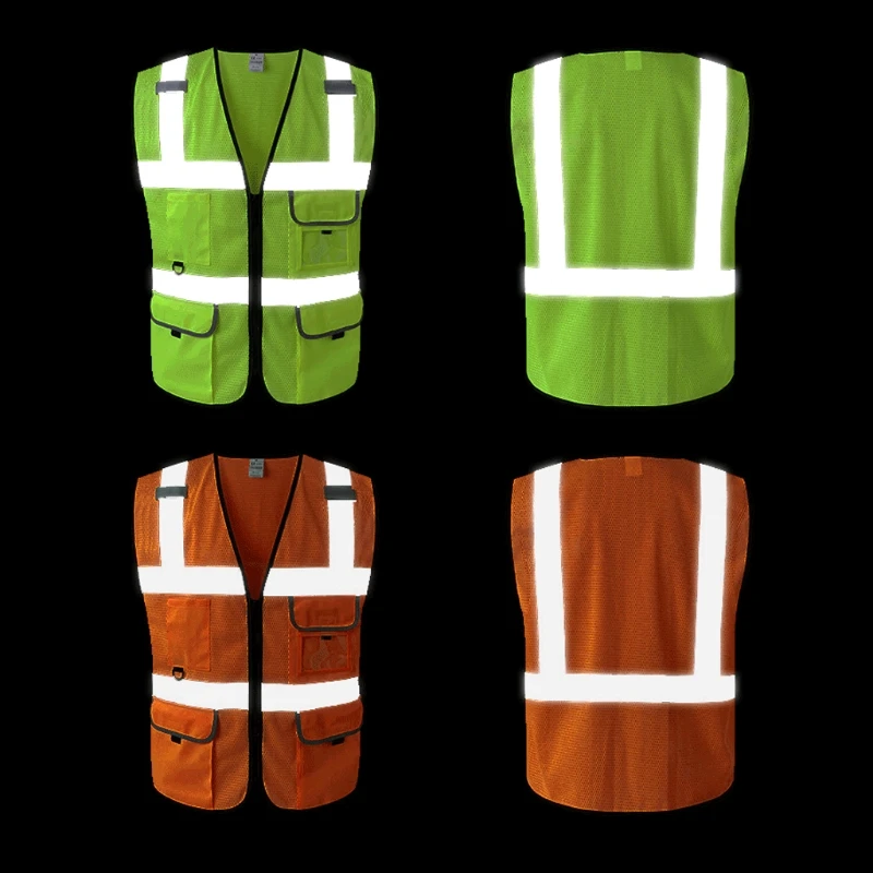 

Reflective Strip Safety Vest Zipper Front Safety Coverall Tape Workwear Overalls