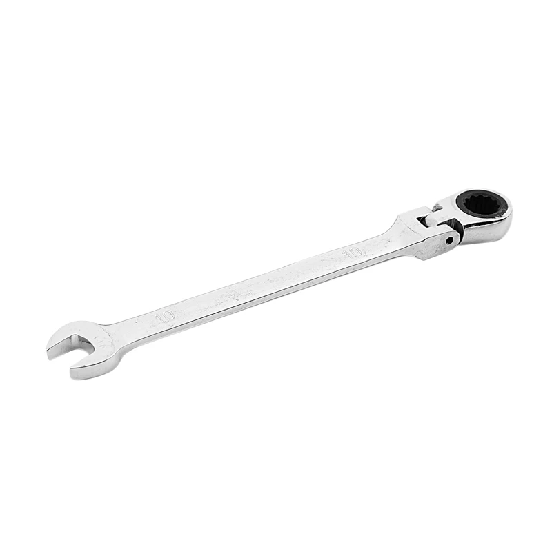 1PC Flexible Head Ratchet Metric Spanner Open End And Ring Wrenches Tool 10mm 1P