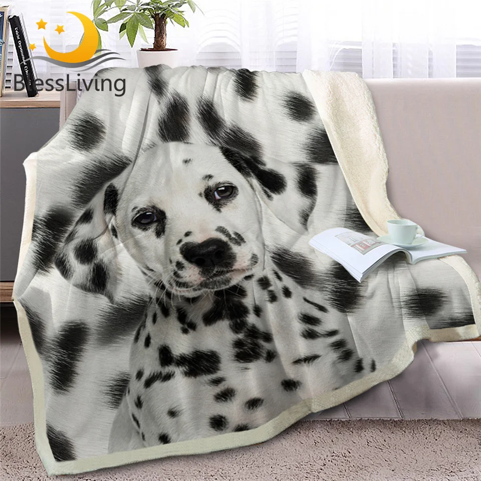 Blesslive Dalmatian покрывало для кровати с 3D принтом собаки мягкое шерпа плюшевое