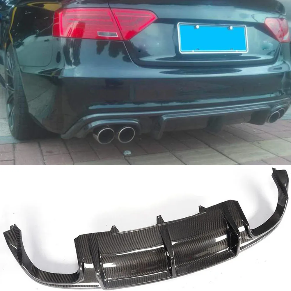 Для Audi A5 Sline S5 купе 2012 2016 Углеволокно диффузор заднего бампера спойлер фартук