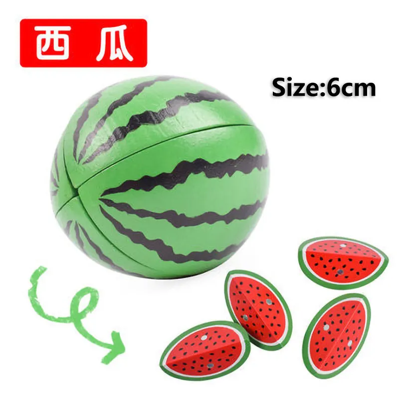 Montessori Kid Cut Fruit Gift 3DWooden Simulation Strawberry Pineapple Magnetic Children Play House Kitchen Educational Toy Gift 3