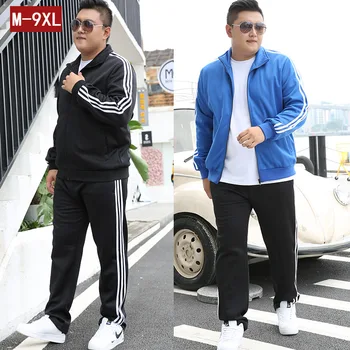 

Leisure Sports Suit Male Autumn Running Sports Clothing Plus Fat Plus Sportswear Suit Male Big Size Tide Group