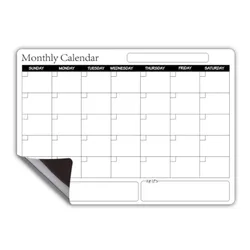Planificador mensual semanal magnético, calendario de borrado en seco, pizarra blanca, planificador de mensajes para nevera, suministros de oficina