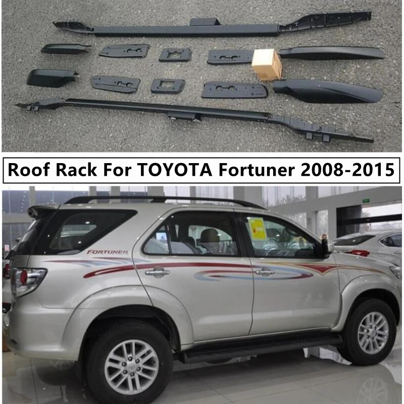 Багажник на крышу для TOYOTA Fortuner 2008-2015 высококачественные рельсы из алюминиевого
