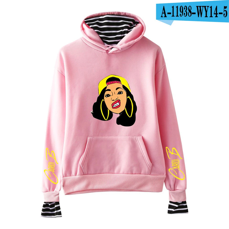 Harajuku Толстовка Cardi B розовые женские толстовки с капюшоном; сезон осень теплый пуловер Толстовка для девочек-подростков женская уличная одежда в стиле хип-хоп - Цвет: 24