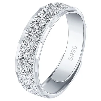 

Resizable Matte Silver Plated Ring For Men Personality Ring Wedding Engagement Accessories Birthay Male Gift