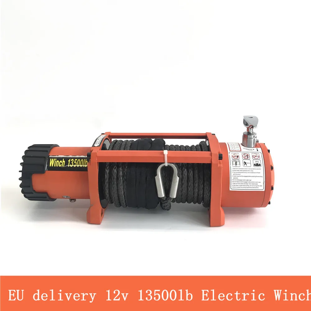 

ЕС доставки лебедка автомобиля 12v 13500lb электрическая лебедка для тяжелых условий эксплуатации отражатели ATV для прицепа высокая прочность нейлоновой веревки Кабель дистанционного Управление набор