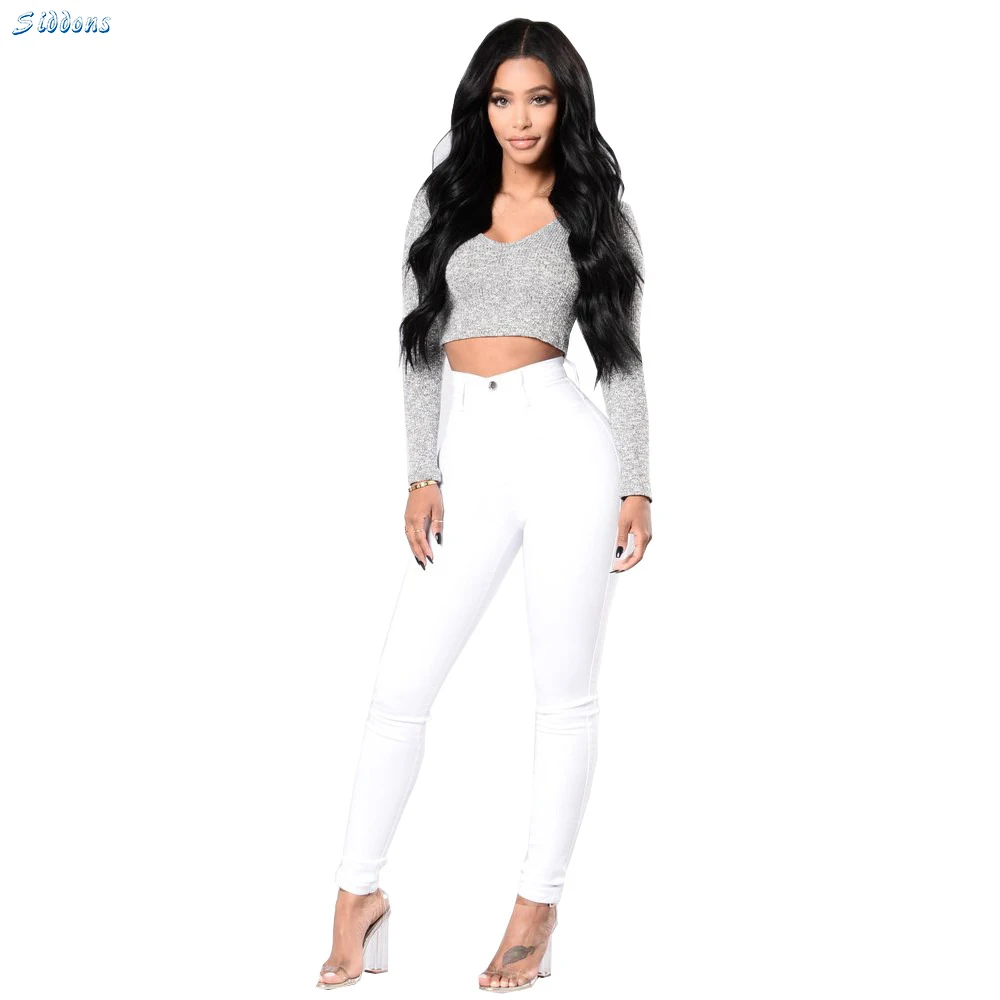 

SIDDONS Jeans Woman 2020 Female Pants High Waist Denim Denim Plus Size Formal Female Pencil Pants Wash Jeans For Autumn Women