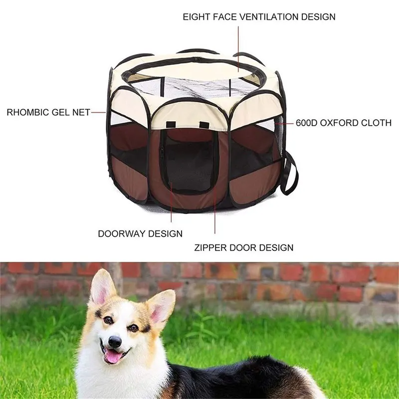 Pet Dog Cat Playpen Tent Crate Room Foldable Puppy Exercise Cat Cage Waterproof Outdoor Two Door Mesh Shade Cover Nest Kennel Pet Dog Cat Playpen Tent Crate Room Foldable Puppy Exercise Cat Cage Waterproof Outdoor Two Door Mesh Shade Cover Nest Kennel