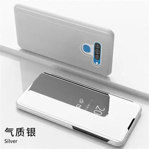 Противоударный чехол для LG Q60 роскошное умное зеркало откидная крышка на LG K50 Fundas на LG K12 Prime Coque LG K12 Max - Цвет: Silver