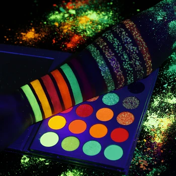 

24 Colors Fluorescent Eyeshadow Glow Eye Shadow Makeup Pigment colorful eyeshadow pallete Cosmetics Shimmers waterproof TSLM1