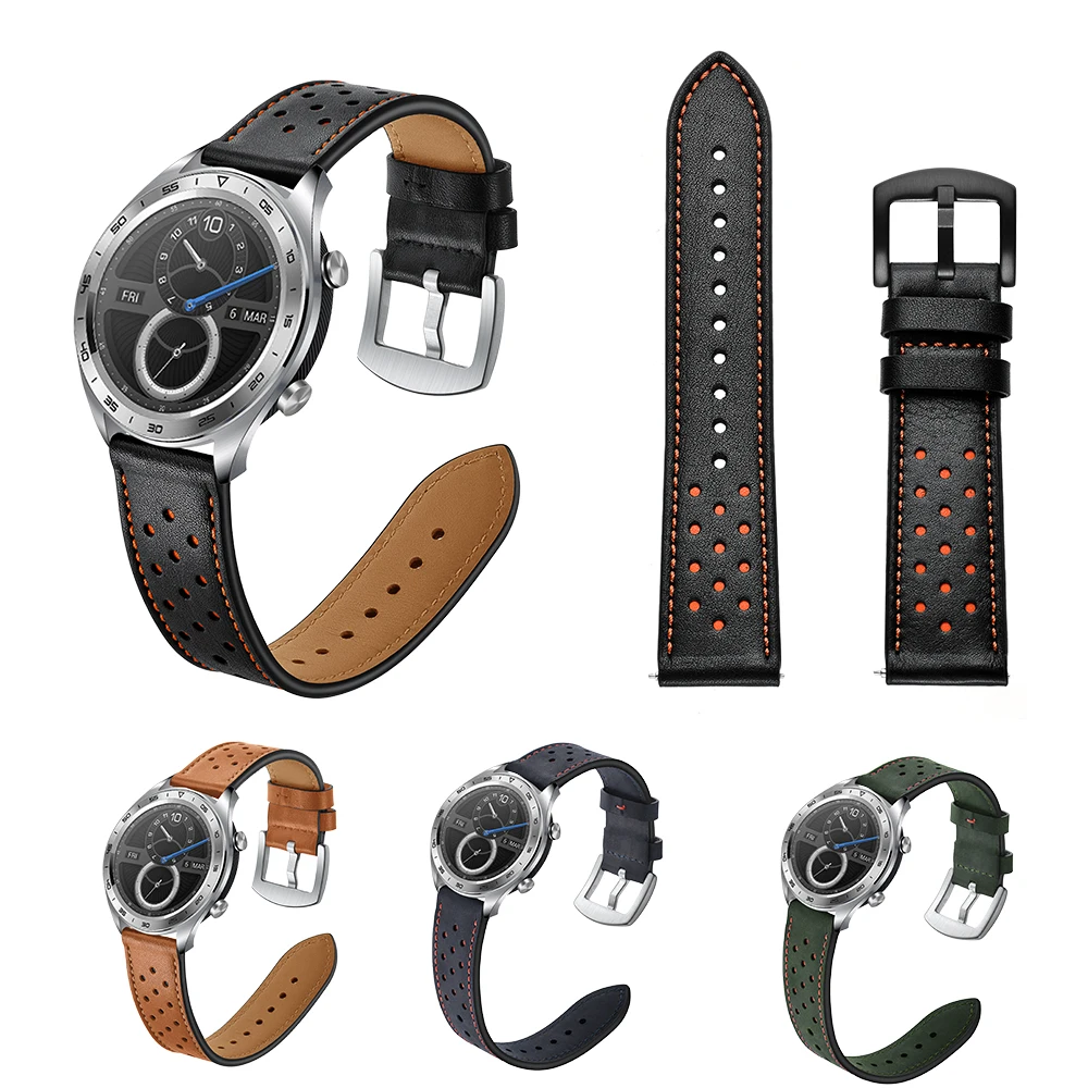 Высококачественный кожаный ремешок huawei Magic watch smartwatch ремешок Спортивные наручные часы на кожаном ремешке ремешок быстросъемный браслет 22 мм