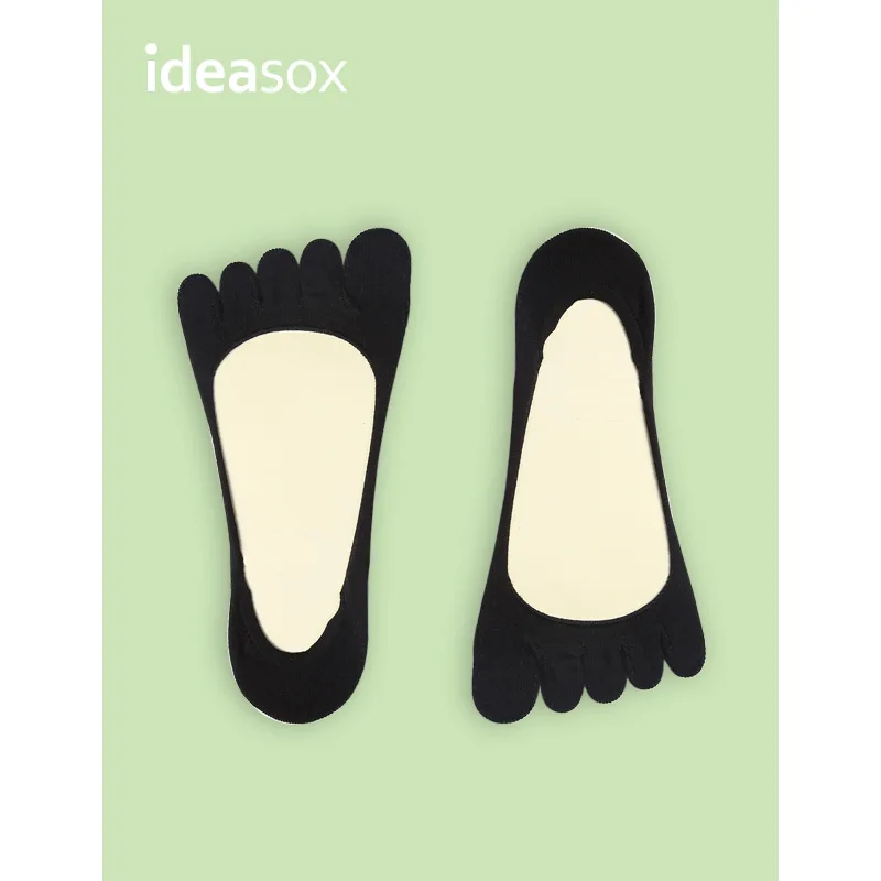 Ideasoox New Products Sweet Candy-Colored Toe Socks Cotton Breathable Solid Color Low-Cut Men Women's Toe Socks
